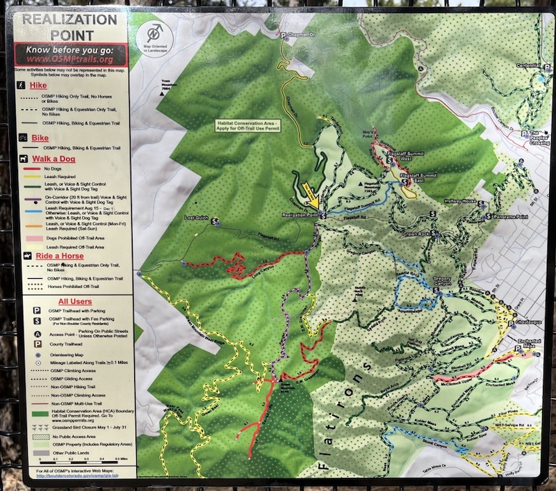 Realization Point Trailhead ボルダー コロラド