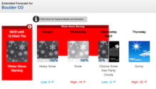 Winter Storm Warning, NOAA, Boulder, Colorado